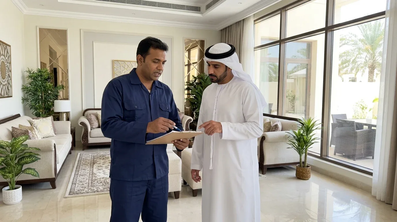 Supervisor with client in Abu Dhabi