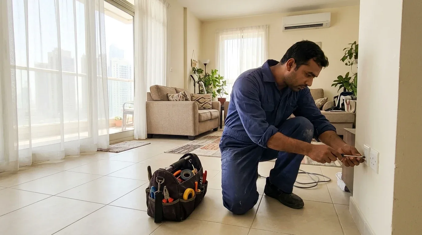 Technician on a job in Abu Dhabi