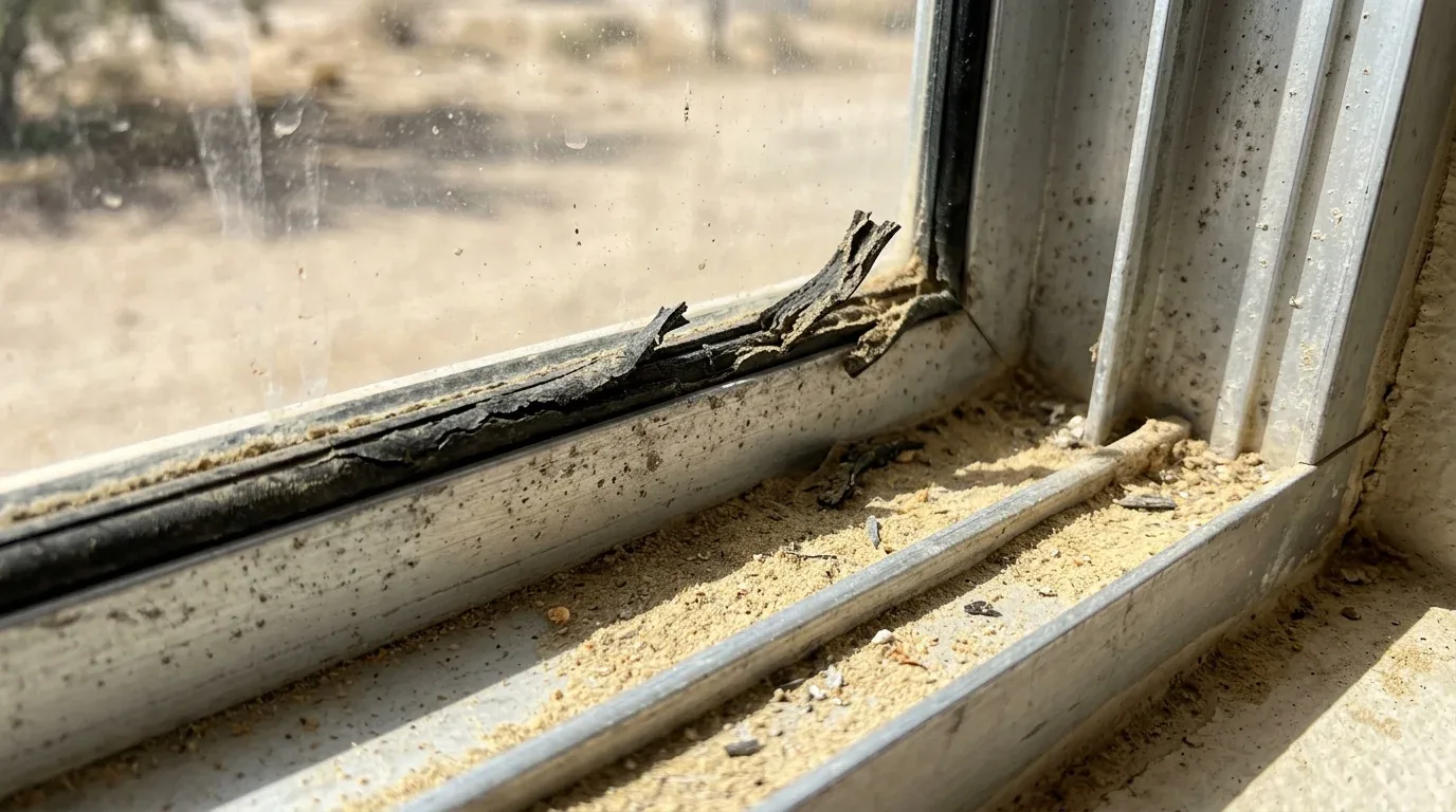 Old window seal in Abu Dhabi