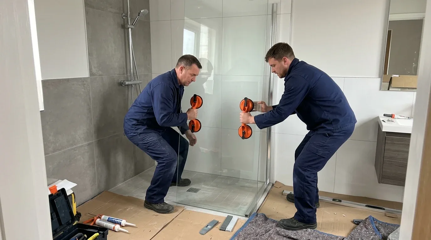 Glass shower install in Abu Dhabi