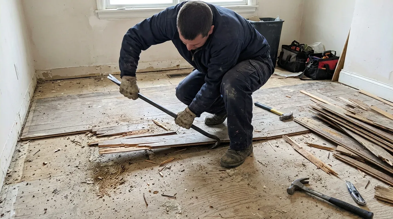 Removing old floor in Abu Dhabi